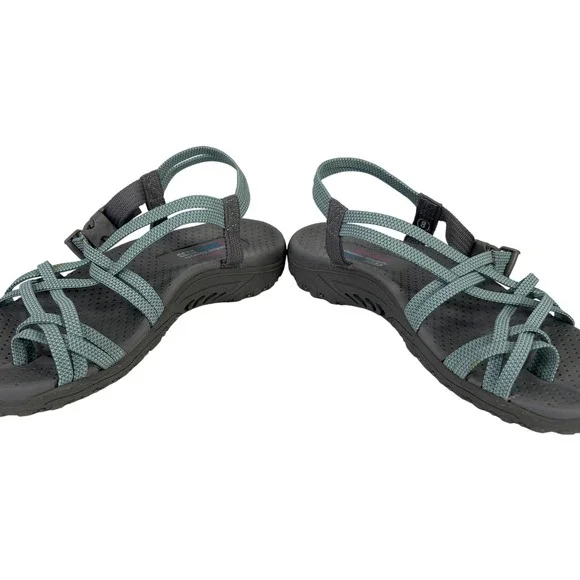 Skechers Women’s Gray/Blue Strappy Slingback Sport Sandals - 8 - Picture 6 of 8